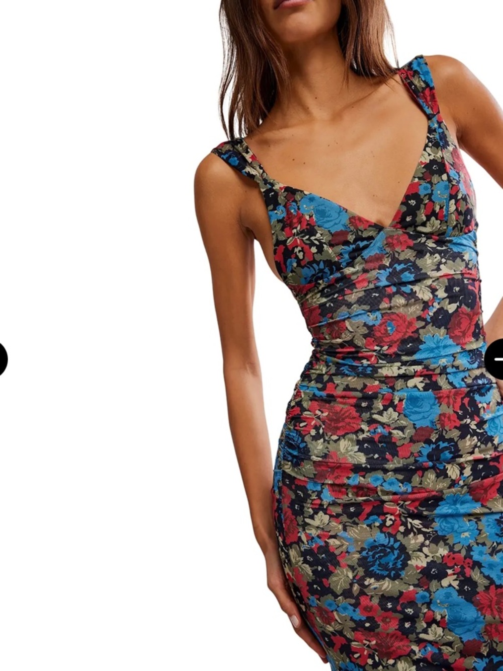 Free People Long Live Printed Mesh Slip Dress Floral Size XL $98 Retail NWT
